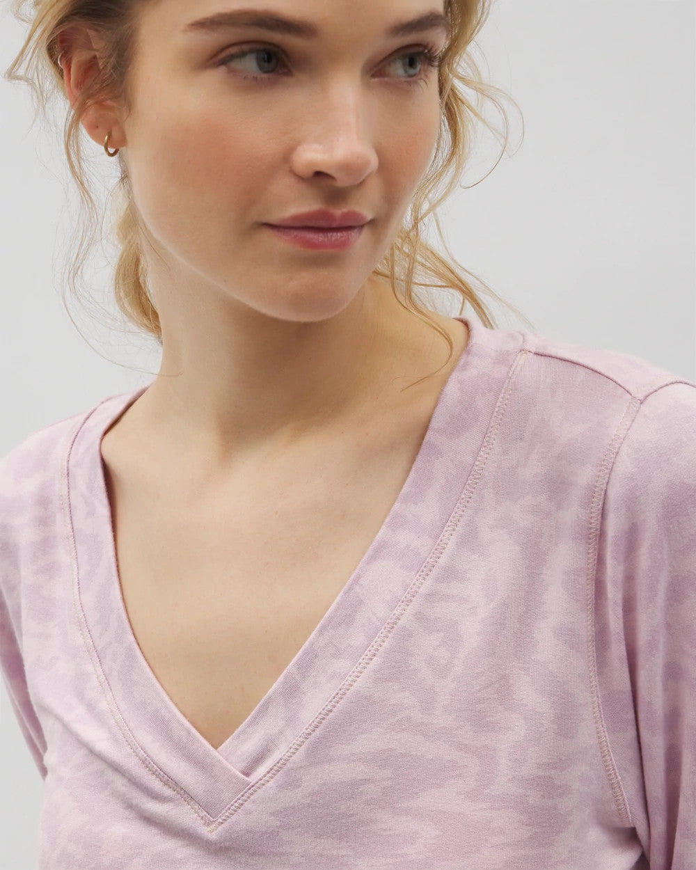 Long-Sleeve V-Neck Pajama Top - CANT BE TAMED LILAC | Soma Women