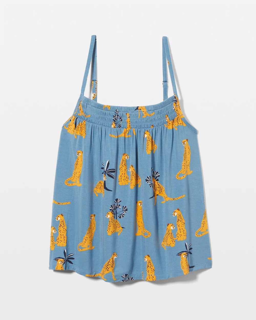 Smocked Pajama Cami - FELINE FUN BLUE HEAVEN | Soma Women