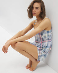 Cool Nights Pajama Cami - VILLA PLAID OCEAN AIR | Soma Women