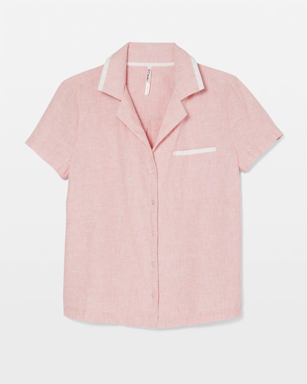 Short-Sleeve Notch Collar Pajama Top - CREME BRULEE CROSSDYE | Soma Women