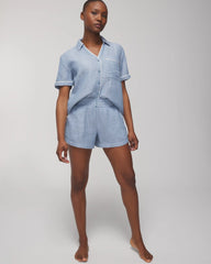 Pajama Shorts - CROSSDYE VINTAGE INDIGO | Soma Women