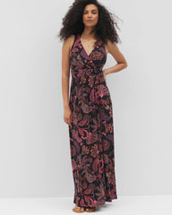Isla Cross Back Maxi Bra Dress - STITCH PAISLEY ALLO BLACK | Soma Women