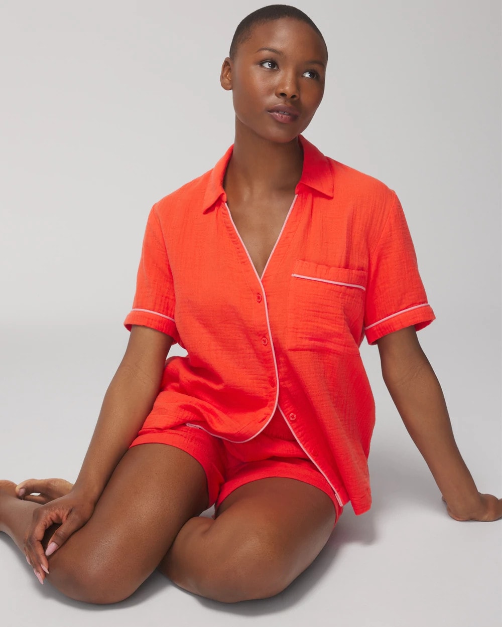 Short-Sleeve Pajama Top - ISLAND GUAVA | Soma Women