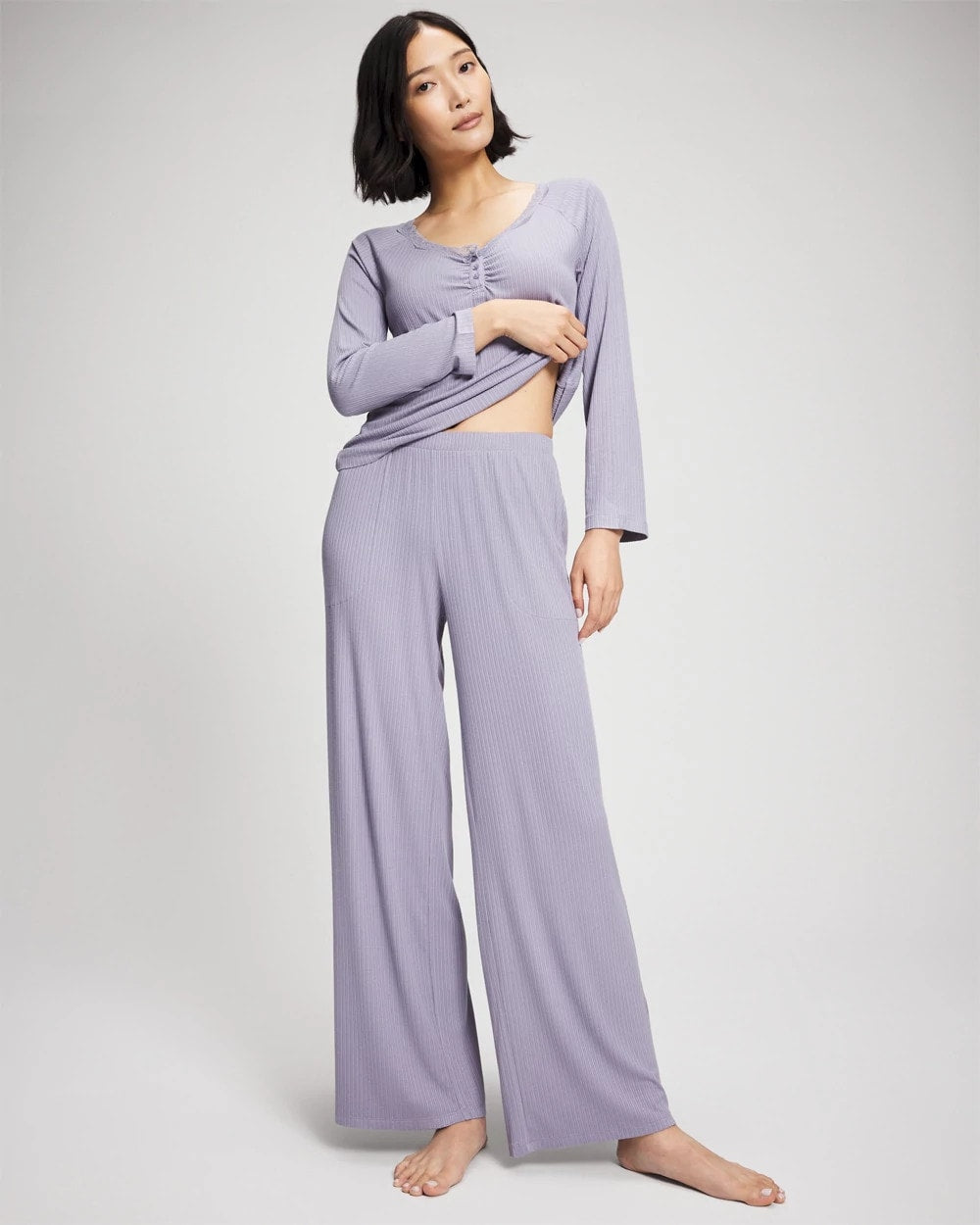 Pointelle Wide Leg Pajama Pant - LAVENDER CLOUD | Soma Women
