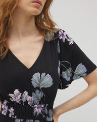 Oasis Midi Bra Dress - FLORAL HAVEN BLACK | Soma Women