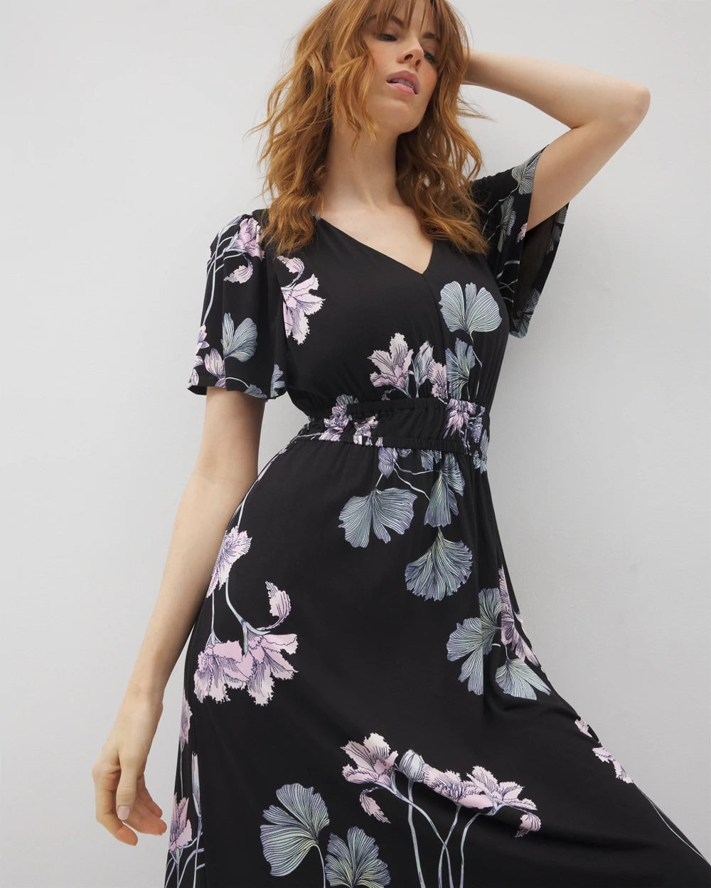 Oasis Midi Bra Dress - FLORAL HAVEN BLACK | Soma Women