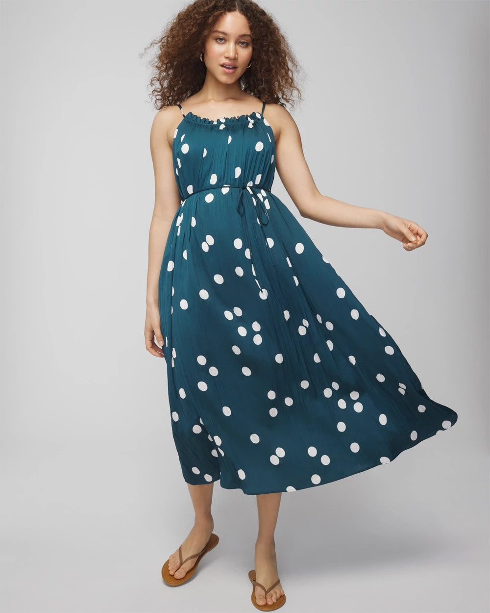 Pleated Tie Midi Bra Dress - BELLE DOT DARK HARBOUR | Soma Women