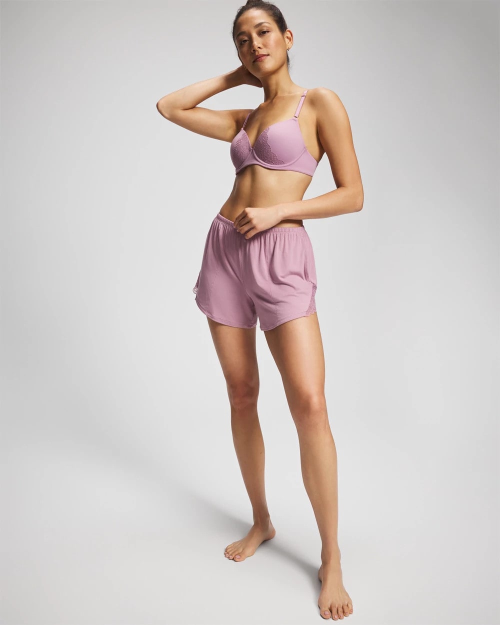 Lace Trim Pajama Short - LILAC WINE | Soma Women