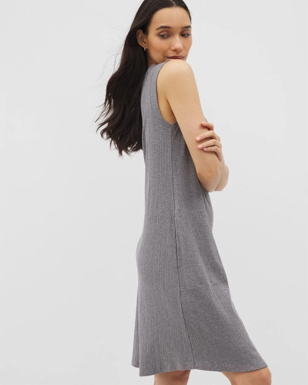 Rib Lounge Short Dress - HEATHER CHARCOAL | Soma Women