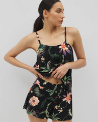 Pajama Shorts - PARADISE PLUMES BLACK | Soma Women