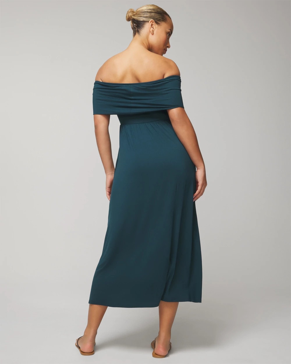 Off-The-Shoulder Midi Bra Dress - DARK HARBOUR | Soma Women