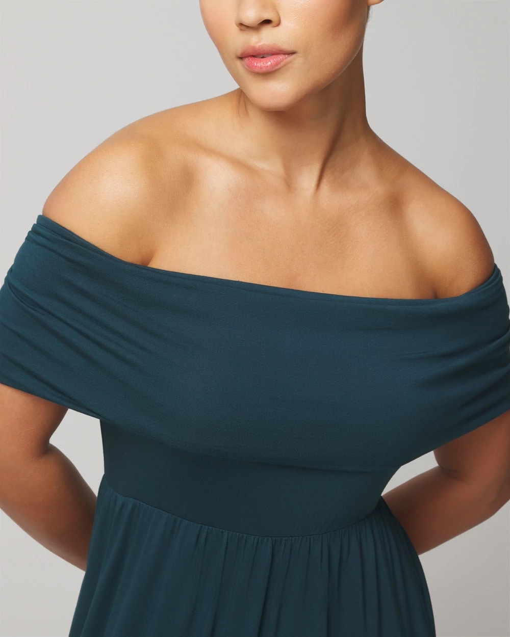 Off-The-Shoulder Midi Bra Dress - DARK HARBOUR | Soma Women