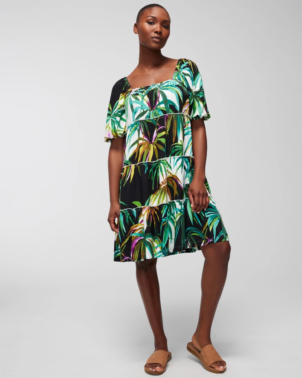 Tiered Short Bra Dress - BUNGALOW PALMS COCONUT | Soma Women