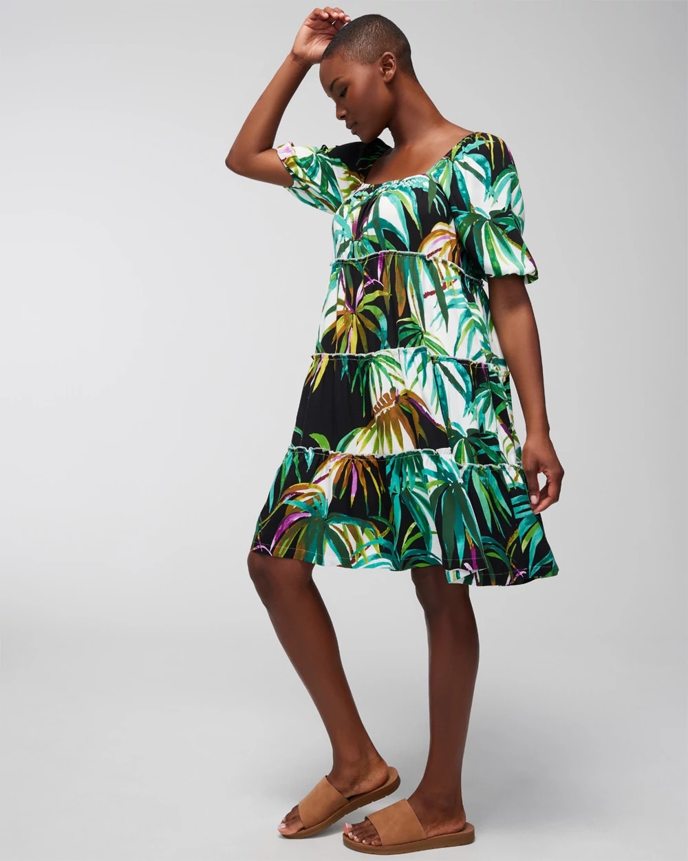 Tiered Short Bra Dress - BUNGALOW PALMS COCONUT | Soma Women
