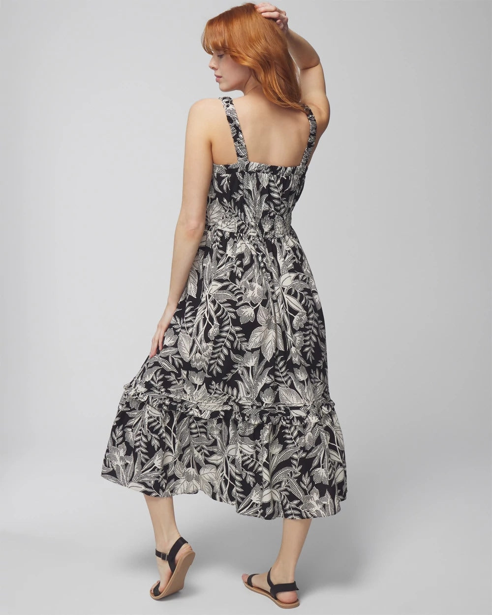 Midi Bra Dress - PATTERNED PALMS BLACK | Soma Women