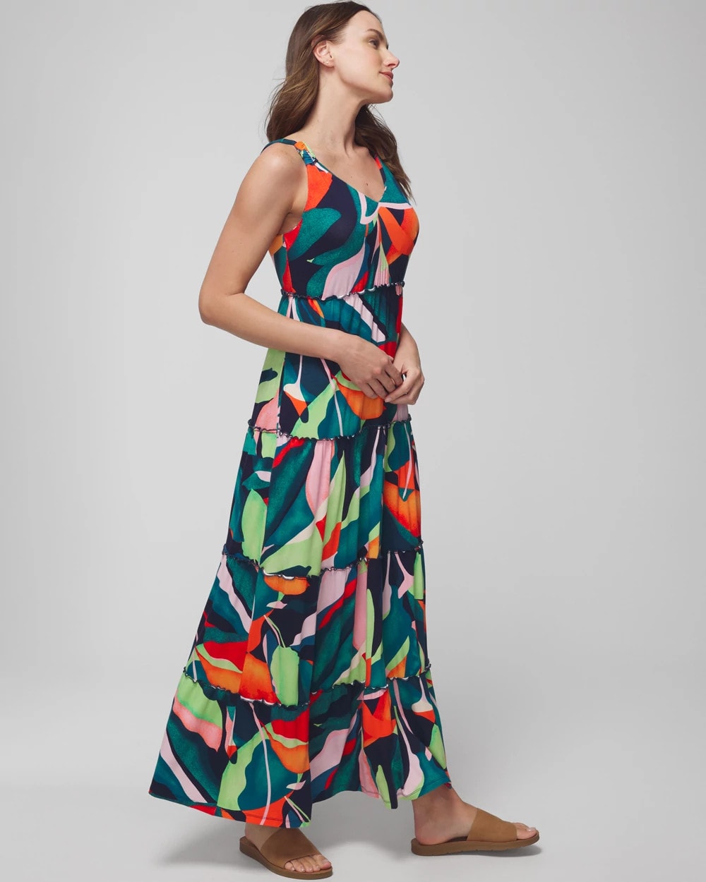 Tiered Maxi Bra Dress - VACAY VIBES NIGHTFALL NVY | Soma Women