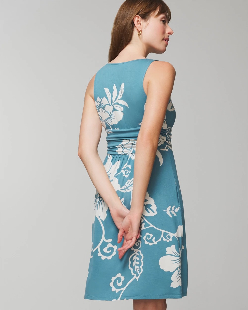 Draped Empire Short Bra Dress - GARDEN TAPESTRY G BLUE | Soma Women