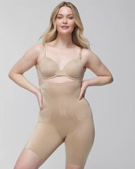 Mid-Level Shaping Vanishing Edge High-Waist Thigh Slimmer - WARM AMBER | Soma Women