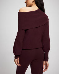 Premier Knit off the Shoulder Sweater - MERLOT | Soma Women