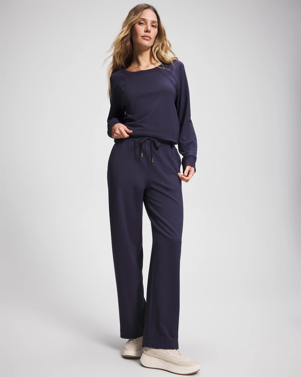 Essential Terry Straight Leg Pants - DEEP INDIGO | Soma Women