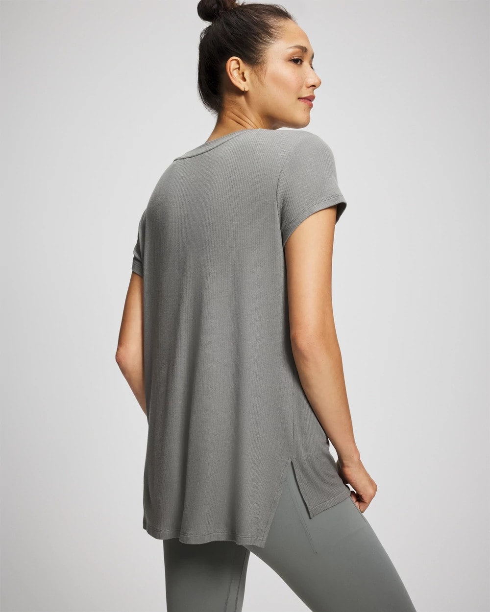 Rib Knit V-Neck Tee - SEDONA SAGE | Soma Women