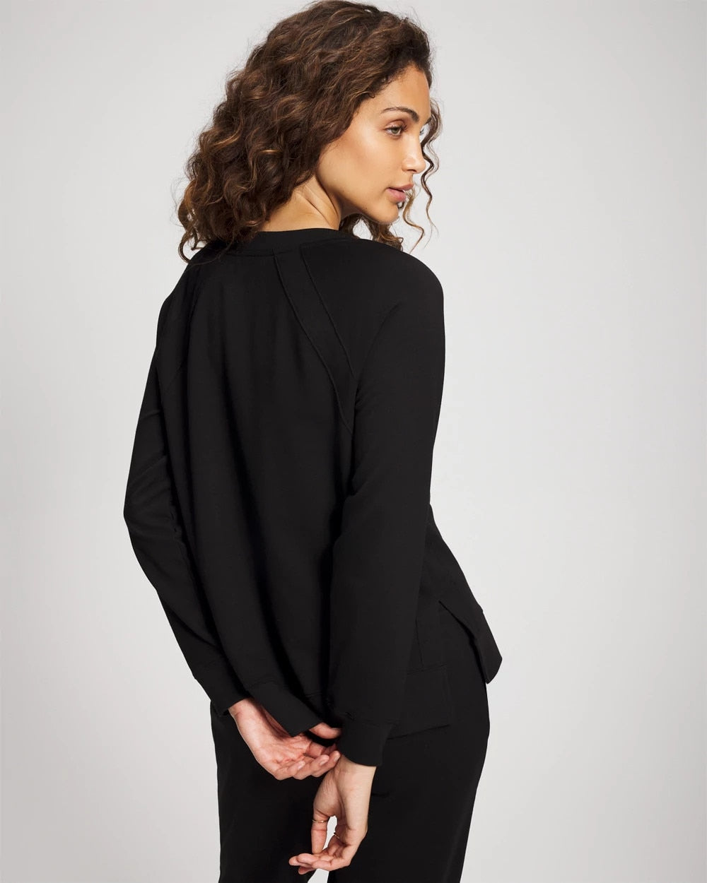 Essential Terry Crewneck Sweatshirt - BLACK | Soma Women