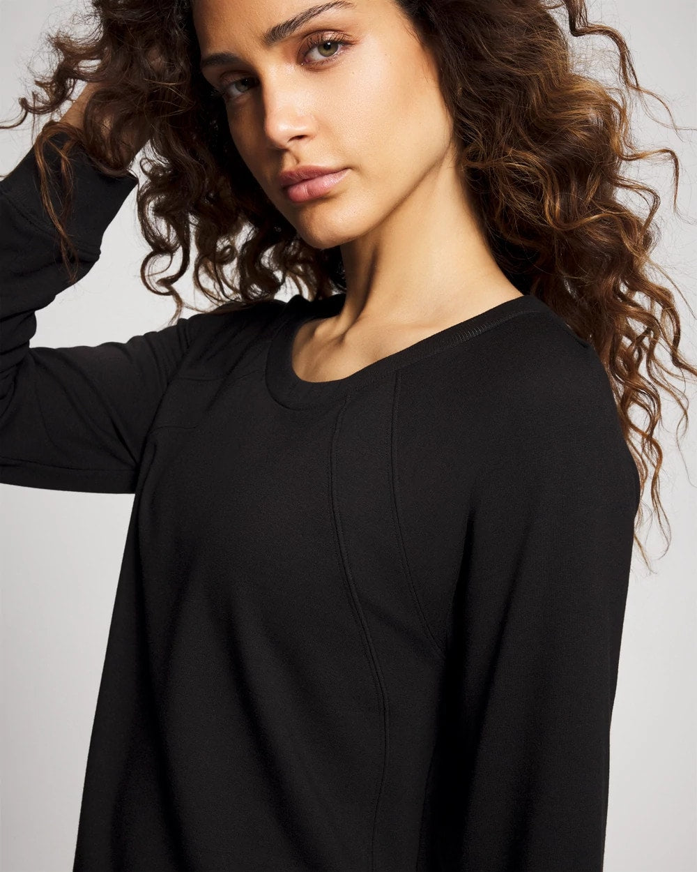 Essential Terry Crewneck Sweatshirt - BLACK | Soma Women