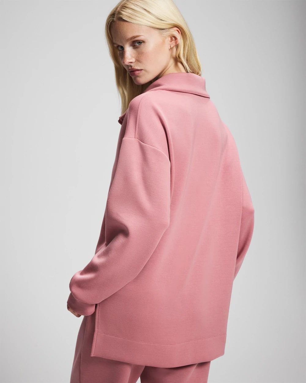 Modern Modal Quarter Zip Sweatshirt - CINDER ROSE | Soma Women