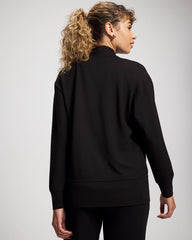 Ultrasoft Fleece Relaxed Button Up Cardigan - BLACK | Soma Women