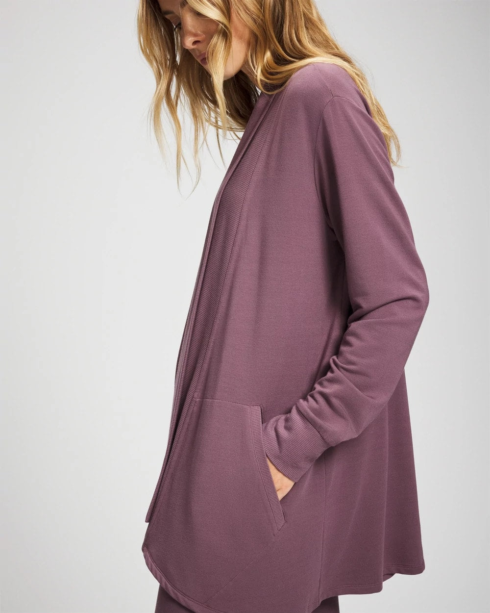 Ultrasoft Fleece Cardigan - PURPLE FLINT | Soma Women