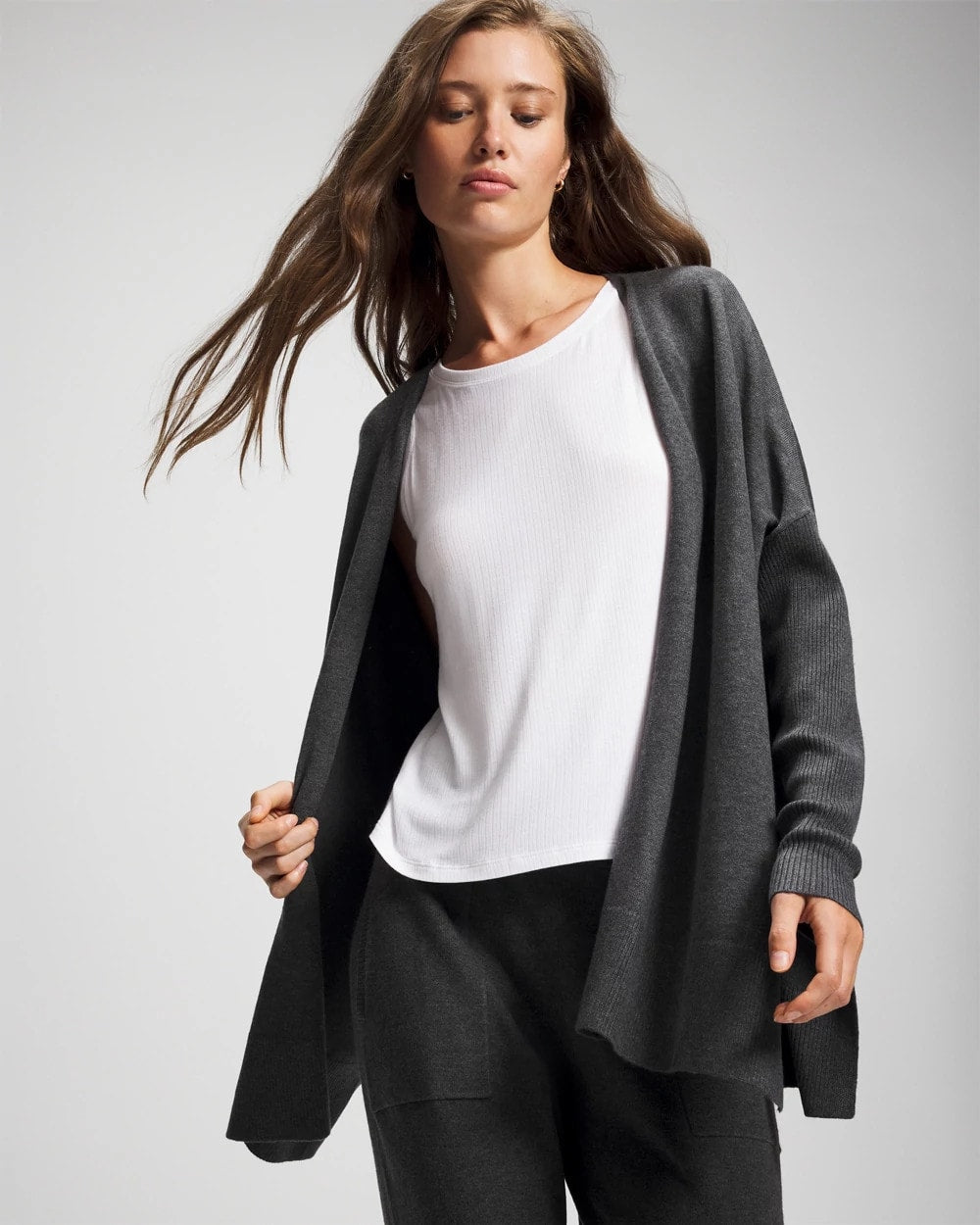 Premier Knit Sweater Wrap - HEATHER QUARTZ | Soma Women