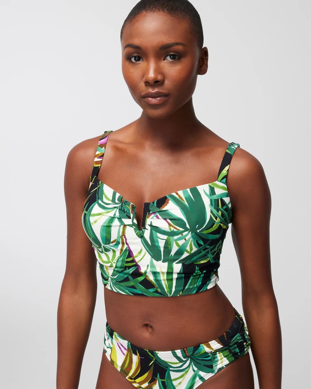 V-Wire Cropped Bikini Top - BUNGALOW PALMS MINI IVORY | Soma Women