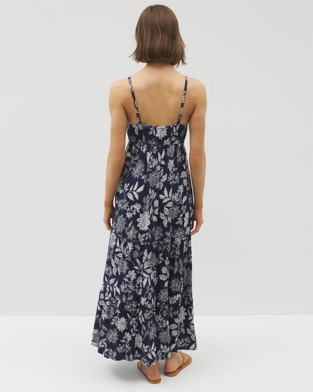 Rio Maxi Bra Dress - MEANDERING GARDEN A NAVY | Soma Women