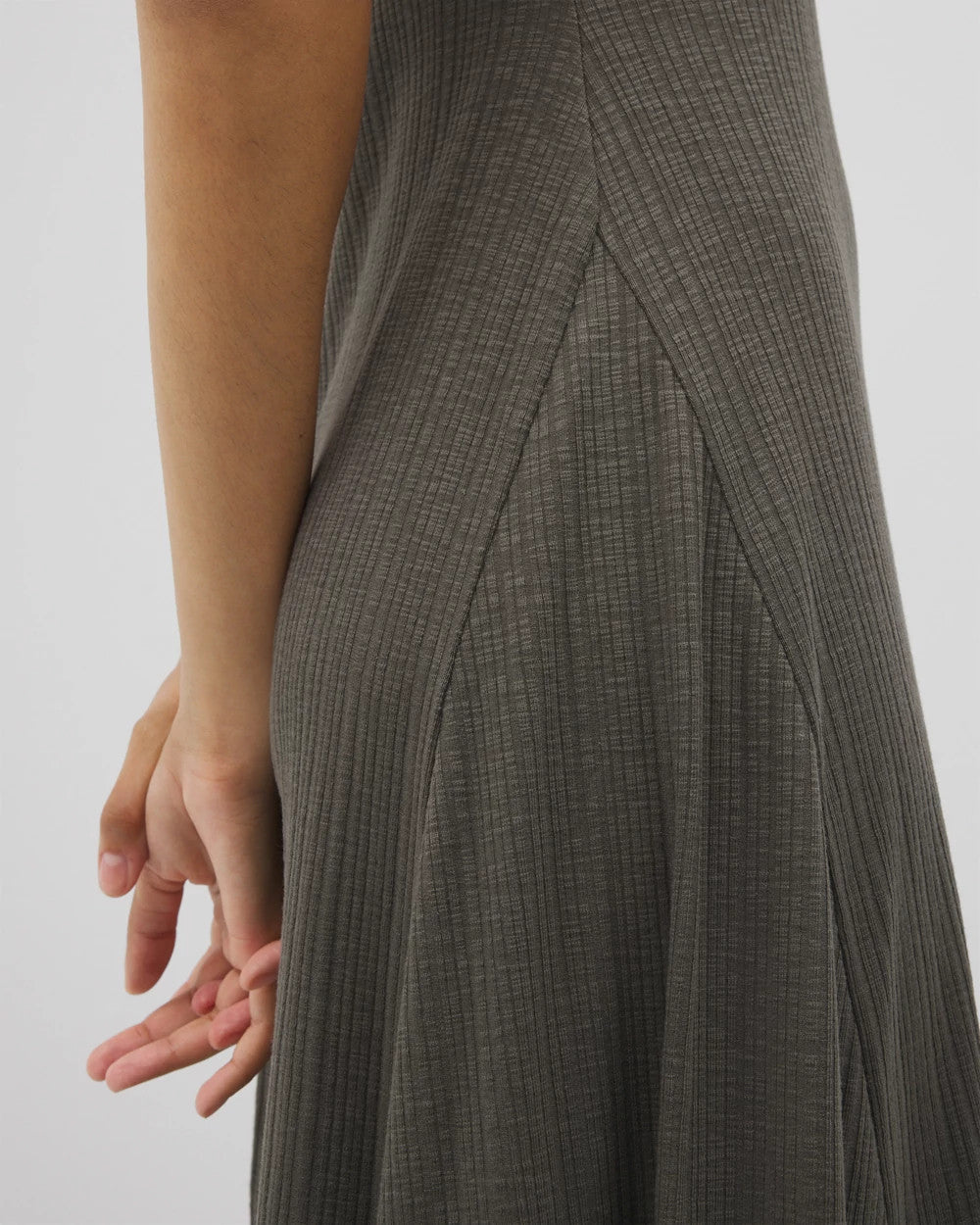 Rib Square Neck Lounge Dress - DARK GRAY OLIVE | Soma Women