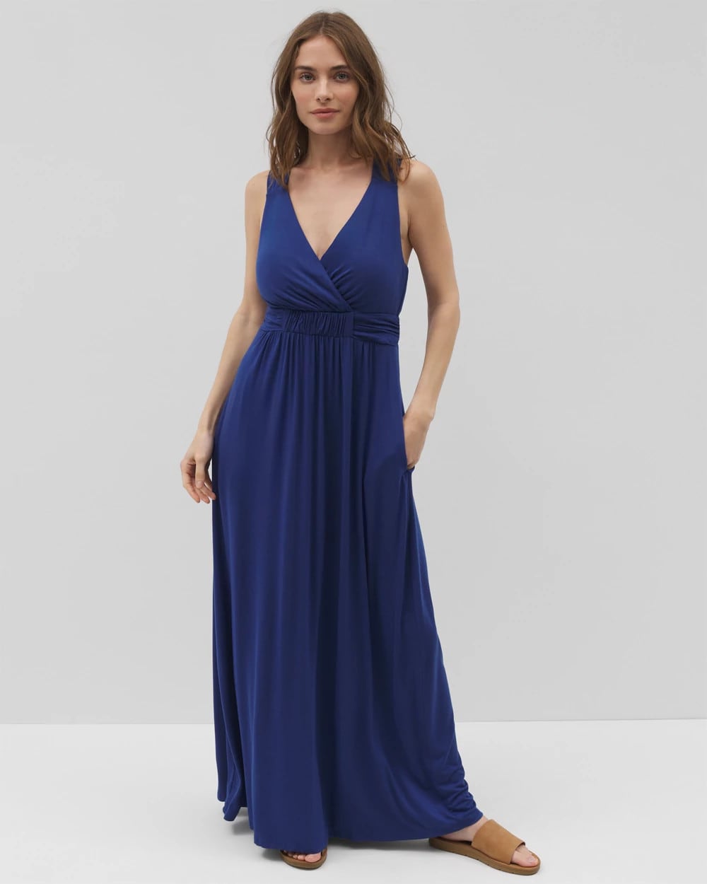 Isla Cross Back Maxi Bra Dress - NAVY PEONY | Soma Women