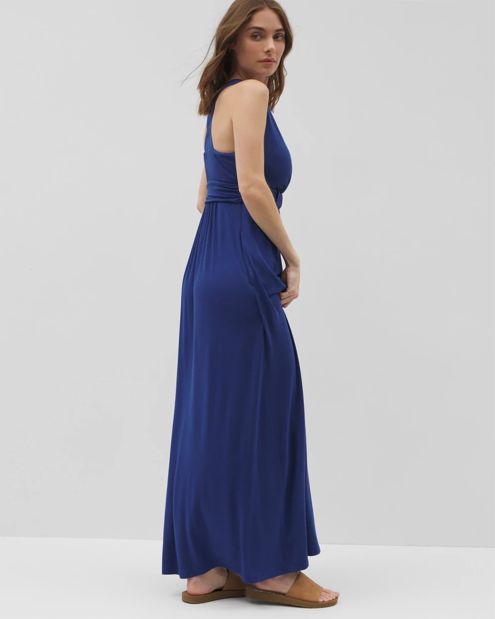 Isla Cross Back Maxi Bra Dress - NAVY PEONY | Soma Women