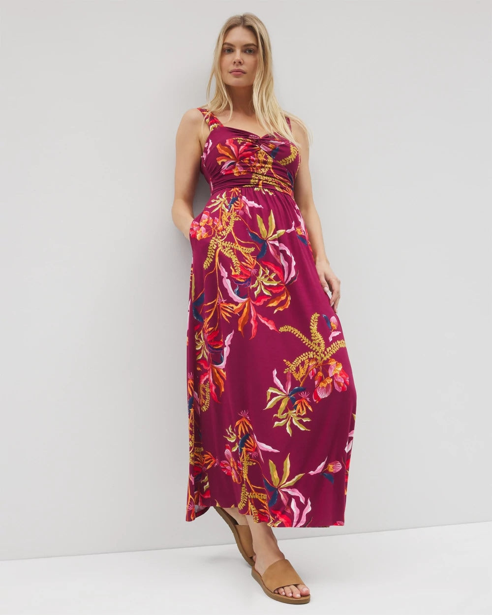 Bahia Maxi Bra Dress - SUNRISE FLORA RED BEAUTY | Soma Women
