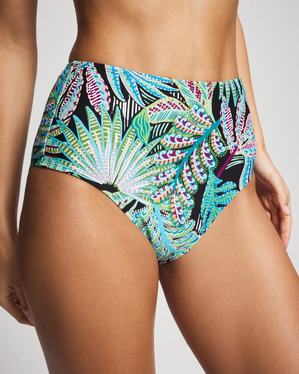 Sea Life High-Waist Swim Bottom - BLACK MULTI | Soma Women