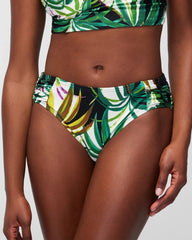 Ruched Bikini Bottoms - BUNGALOW PALMS MINI IVORY | Soma Women