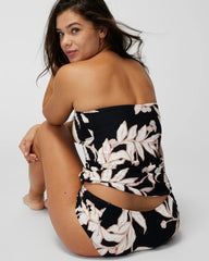 Ruched Bikini Bottoms - LEAF IT BE BLACK MINI | Soma Women