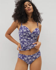 Ruched Side Bikini Bottom - TROPIC TILES TRUE BLUE | Soma Women