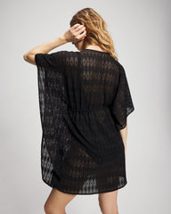 Sunkissed Crochet Chiffon Caftan - BLACK | Soma Women