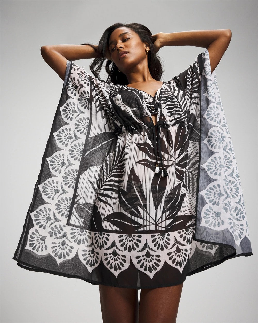 Island Time Caftan - BLACK | Soma Women