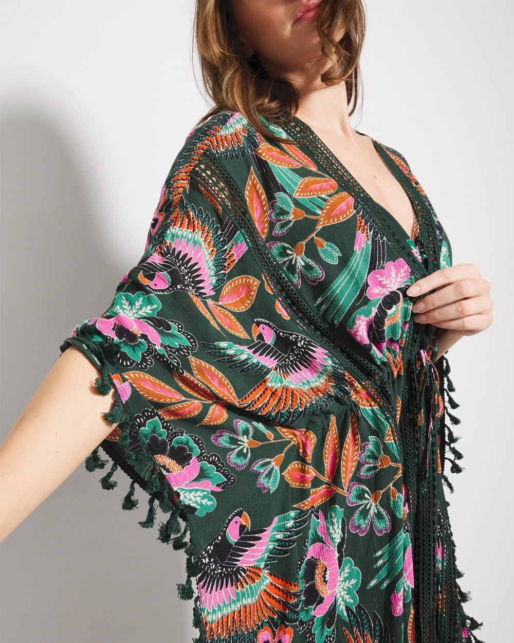 Tie-Front Cover-Up - PARROT-ISE LUSH EMERALD | Soma Women