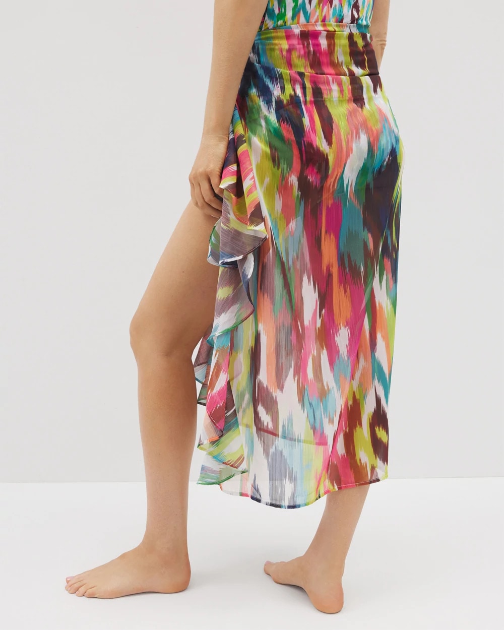 Keep It Moving Chiffon Ruffle Sarong - MULTI | Soma Women