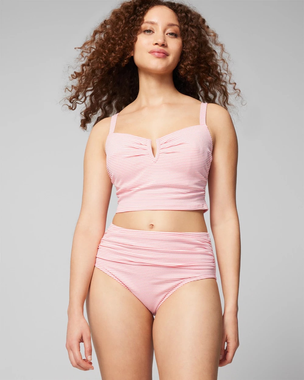 Seersucker High-Waist Bottoms - PINK STRIPE | Soma Women