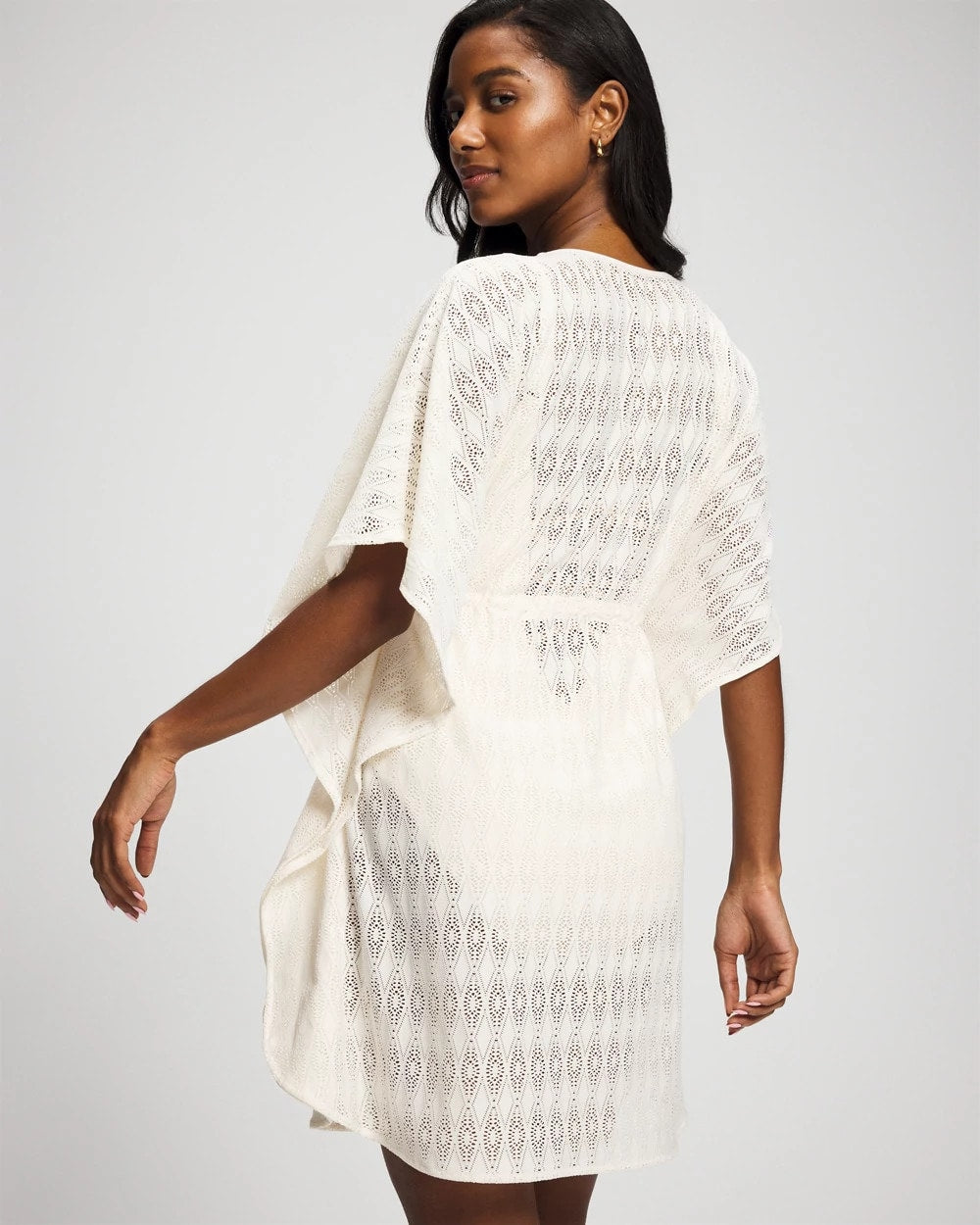 Sunkissed Crochet Chiffon Caftan - COCONUT WATER | Soma Women